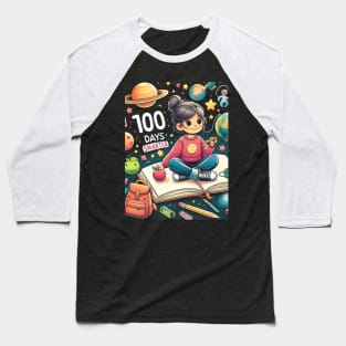 100 Days Smarter 100th Day Of School Astronaut Space Baseball T-Shirt